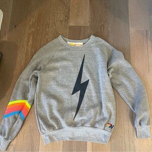 Gray with neon stripe Aviator Nation crewneck!! #preppy
